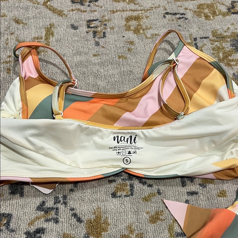 NWT Nani Swim Bikini - Surf Stripe - Tone Crop and Tied Up Bottom - Picture 8 of 9